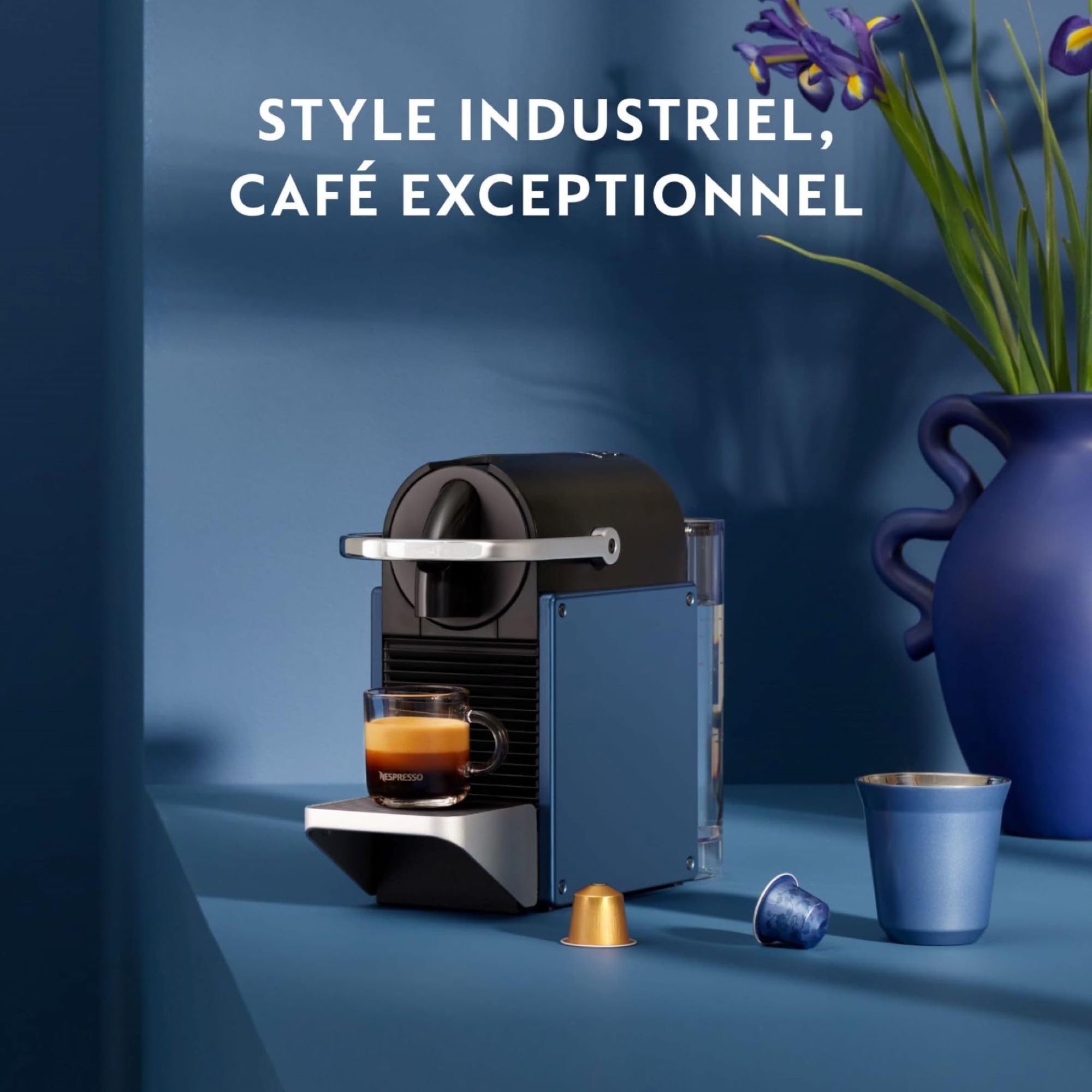 Cafetière Expresso Bleue Compacte – 19 Bars, Kit Inclus | Ulvion