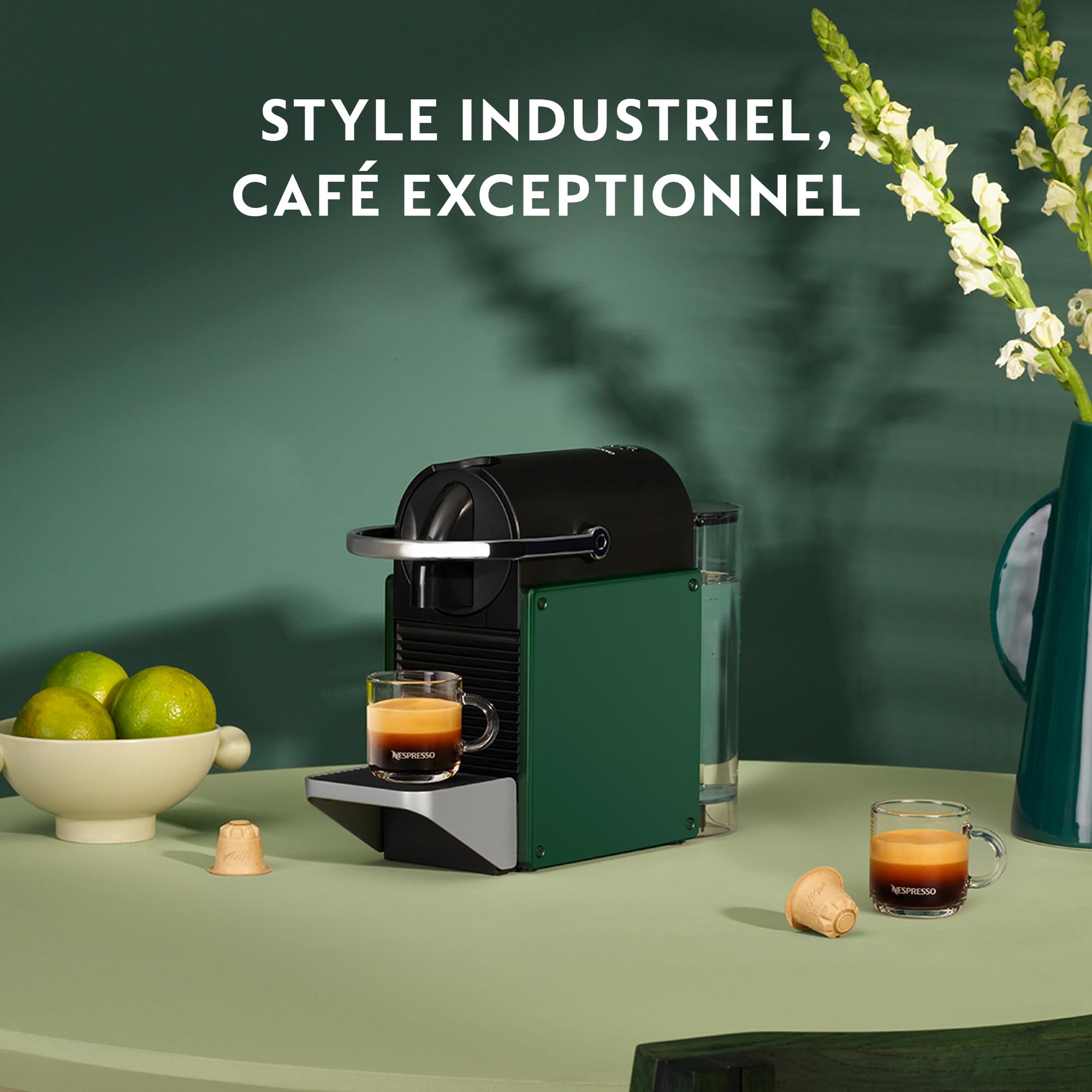 Cafetière Expresso Compacte Vert Foncé – 19 Bars, Arrêt Automatique | Ulvion